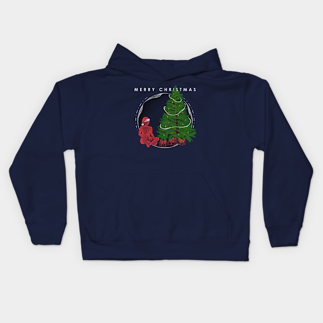 Christmas Greeting Kids Hoodie by silveysart